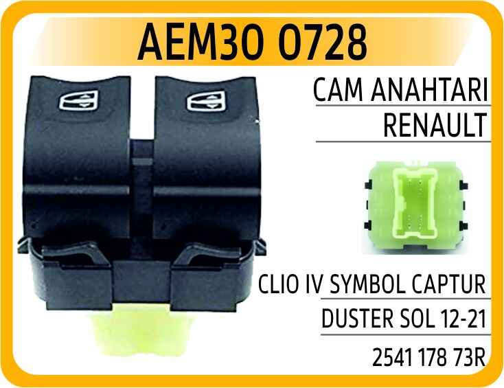 AEM30 0728 CAM ANAHTARI RENAULT CLIO IV SYMBOL CAPTUR DUSTER