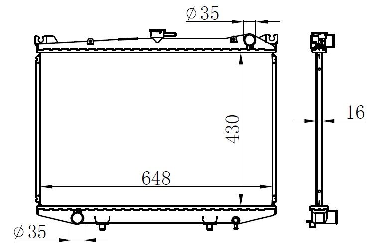 ORIS BNI041016 RADYATOR BRAZİNG MT 428X672X16 D21 2.3D/2.5D 62988
