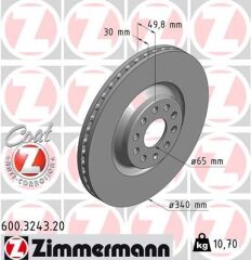 ZIMMERMANN 600.3243.20 ÖN FREN AYNASI HAVALI PASSAT 1.4 TSI/1.6 TDI/1.8 TSI/2.0 TSI/2.0 TDI/3.6 FSI 4MOTIÖN 10- PASSAT CC 1 986479734-DF6133S