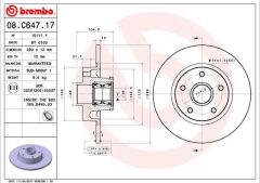 BREMBO 08C64717 ARKA FREN DİSKİ RENAULT TRAFIC III 14> OPEL VIVARO B 15> DIŞ ÇAP:280 MM 5 DELİK