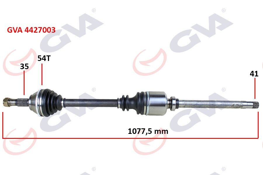 GVA 4427003 KOMPLE AKS SAĞ DUCATO-BOXER-JUMPER 2.5 D 94-02 18Q ABS Lİ 54DİŞ 1085mm