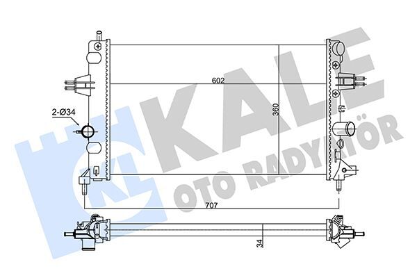 KALE 354105 RADYATÖR ASTRA G 1.6 Z16XEP AC MEK 600x375x26