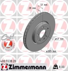 ZIMMERMANN 400.5538.20 FREN DISKI ON MERCEDES W177 V177 W247 C118 X118 H247 X247