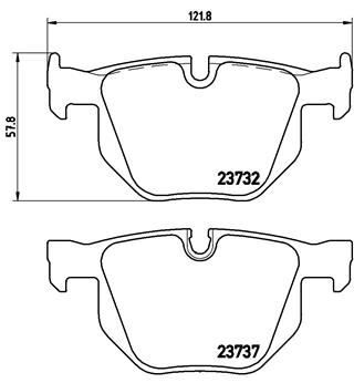 BREMBO P06033 FREN BALATASI ARKA BMW E60 E61 E63 E64