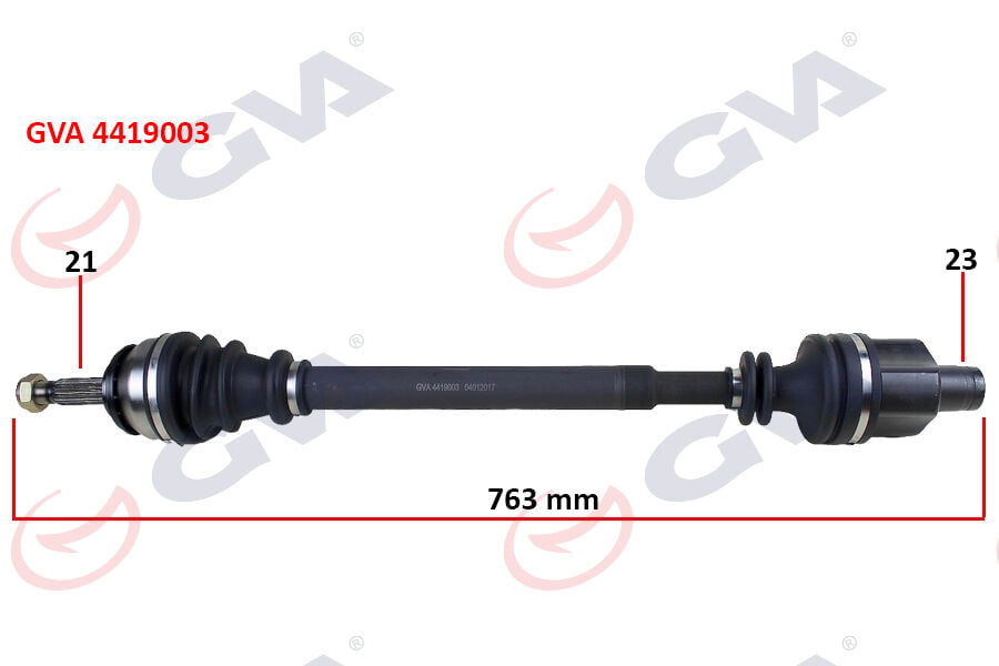 GVA 4419003 KOMPLE AKS SAĞ DACIA LOGAN 06> SANDERO 08> 1.4-1.6 763mm BENZİNLİ