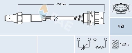 FAE 77156 OKSİJEN SENSÖRÜ ÖN ASTRA G-CORSA C 1.4 16V-ASTRA G-ZAFIRA-MERIVA-VECTRA C 1.6 16V 00>