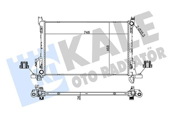 KALE 355630 RADYATÖR BRAZING FIAT TALENTO-NISSAN NV300-OPEL VIVARO-RENAULT TRAFIC III-VAUXHALL VIVARO RADYATÖR