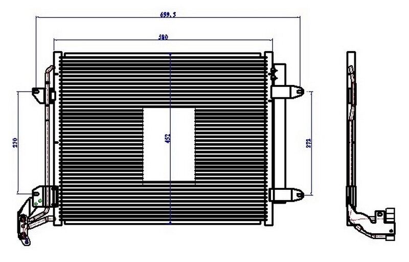 ORIS CVW508016 KLİMA KONDENSERİ VW TİGUAN 07 > 580X450X16 OTO.-MEK.