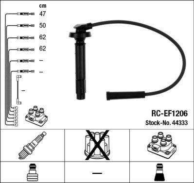 NGK 44333 BUJİ KABLOSU SUBARU FORESTER 2.0L EJ20 X SG 01-08 RC-EF1206