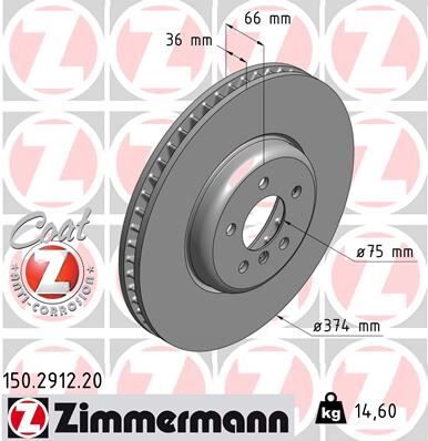 ZIMMERMANN 150.2912.20 FREN DISKI ON SOL BMW F07 F10 F11 F06 F12 F13 F01 F02 F04 0986479E28-DF6613S