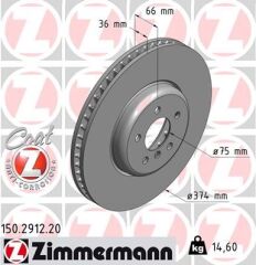 ZIMMERMANN 150.2912.20 FREN DISKI ON SOL BMW F07 F10 F11 F06 F12 F13 F01 F02 F04 0986479E28-DF6613S