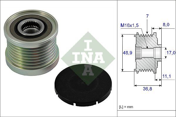 INA 535008110 ALTERNATÖR KASNAĞI RULMANI LGN II 01- -MGN II-III 08- -TRAFIC II 06- -MASTER II 06- 1.9DCI