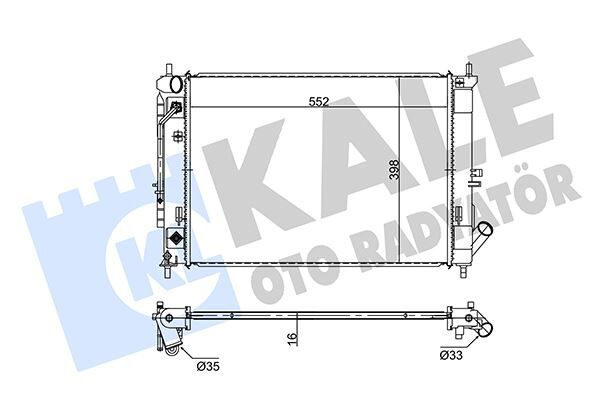 KALE 354285 RADYATÖR AL/PL/BRZ ELENTRA-KIA CERATO-CERATO KOUP