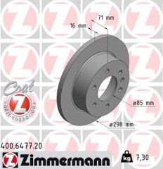 ZIMMERMANN 400.6477.20 FREN DISKI ARKA MERCEDES SPRINTER B906 B907 B910 . VW CRAFTER 30-35-50