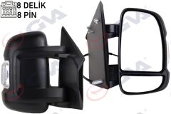 GVA 1027150 DIŞ DİKİZ AYNASI SAĞ DUCATO-BOXER-JUMPER 06> ELEKTRİKLİ ISITMALI SİNYALLİ KISA KOL KONVEKS 8 FİŞ ÇİFT CAM