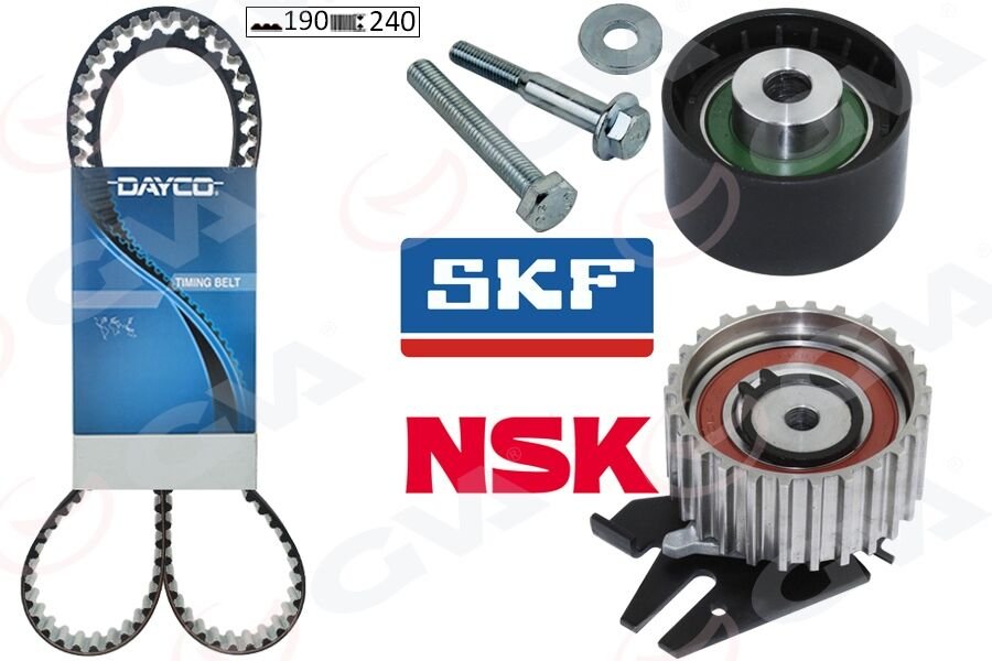 GVA 59T2530DB EKSANTRİK GERGİ KİTİ 190x240 BRAVO 96>DOBLO 01>MAREA 99-02 1.9JTD KTB458 KTB818 BEYAZ TEFLONLU