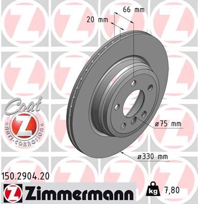 ZIMMERMANN 150.2904.20 FREN DISKI ARKA BMW F30 F31 F34 F35 F32 F33 F36