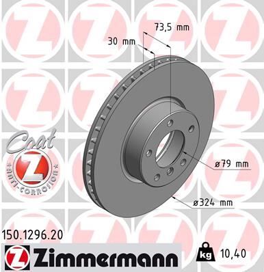 ZIMMERMANN 150.1296.20 FREN DISKI ON BMW E39 98>03