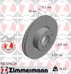 ZIMMERMANN 150.1296.20 FREN DISKI ON BMW E39 98>03