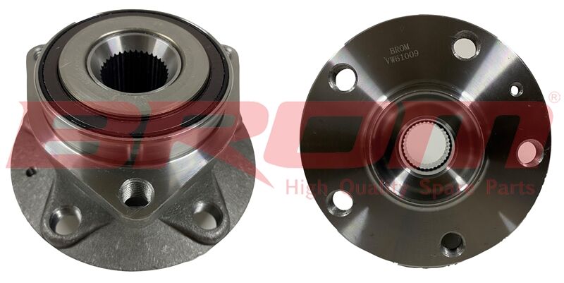 BROM VW61009 ÖN TEKER PORYASI RULMANLI CADDY III 04- -GOLF VI 09- ABS Lİ 5 BİJON