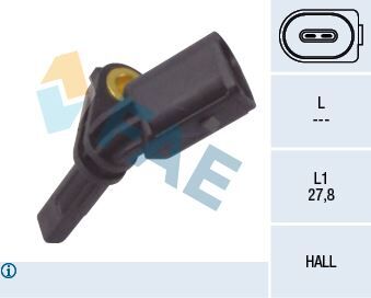 FAE 78064 TEKERLEK HIZ SENSÖRÜ GOLF 5-JETTA 3-PASSAT-T5-T6-CADDY 03> ÖN-SAĞ