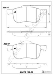 KALE 23074 189 05 MSH KD11 ÖN BALATA VOLVO S60 00-10 S80 98-06 V70 97-07 XC70 00-07 S70 97-00