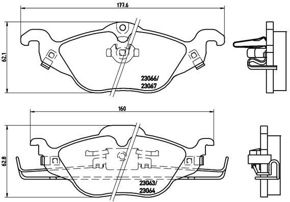 BREMBO P59030 ÖN FREN BALATASI ASTRA G 1.2-1.4-1.6-1.7D-1.8-2.0D 98-05 ZAFIRA 1.8-2.0D 16V 98-05