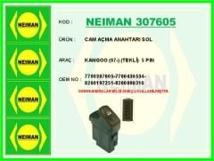 NEIMAN 307605 CAM AÇMA ANAHTARI SOL RENAULT KANGOO 97> TEKLİ 5 PİN