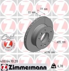 ZIMMERMANN 400.6470.20 FREN DISKI ON MERCEDES SPRINTER B901>B904 . VW LT 28-35-46