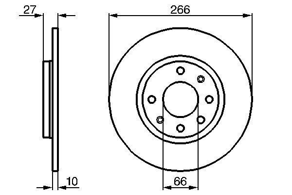 BOSCH 0986478090 ÖN FREN AYNASI P305 82-89 P405 92-96 BX 82-93 1.4-1.4ie-1.6-1.6ie-1.7TD-1.9TD 266x27x4DL