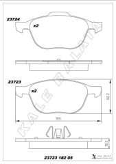 KALE 23723 182 05 ANS KD13 ÖN BALATA FOCUS 04>18 CMAX 07>19 KUGA I -II 08>14 VOLVO V40 19> C30 06>12 S70 08>13S40 04>12 V50 04>12 MAZDA 3 03>09 5 05>09