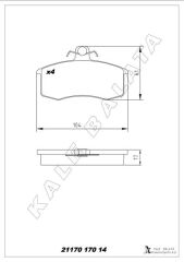 KALE 21170 170 14 ANS KD13 BALATA ÖN SAMARA-FORMA-VEGA 00-