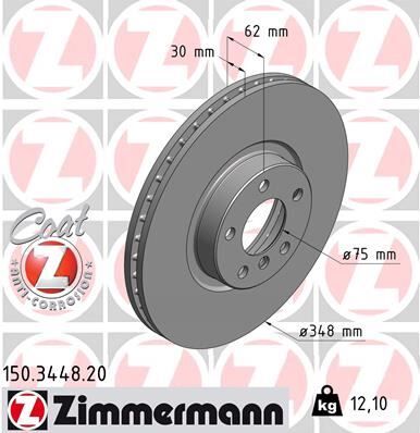ZIMMERMANN 150.3448.20 FREN DISKI ON BMW E70 F15 E71 F16