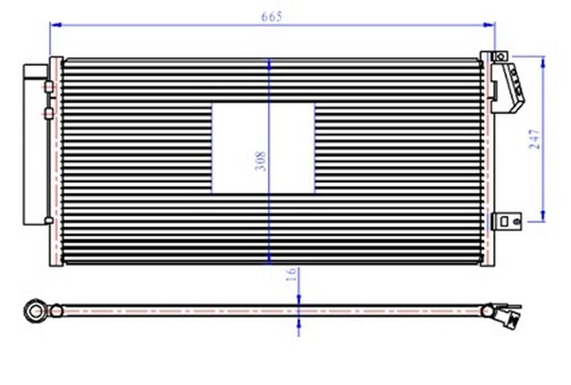 ORIS CFI048016 KLİMA RADYATÖRÜ FIAT DOBLO 10 > COMBO 12 > 1.3 DMTJ-1.6 DMTJ-2.0 DMTJ 669x293x16