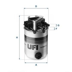 UFI 2409500 YAKIT FİLTRESİ SİYAH SENSÖRLÜ SOKET NISSAN QASHQAI 1.5L K9K J11 6 vites 14-> 1.6L R9M Dci J11 14-> / X-TRAIL 1.6L R9M Dci T32 14-> / RENAULT KADJAR 15->