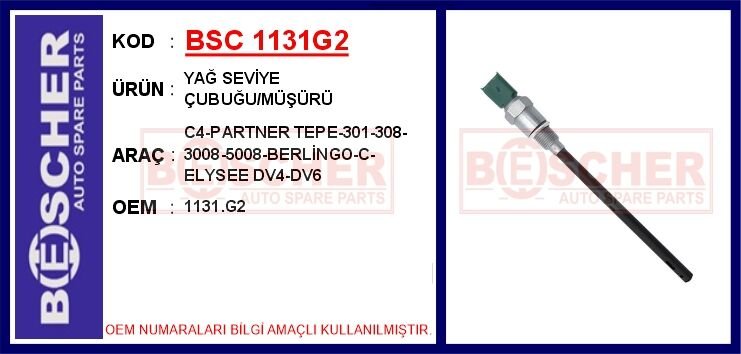 BSC 1131G2 MOTOR YAĞ SEVİYE SENSÖRÜ MÜŞÜRÜ P207-P208-P301-P307-P308-P2008-P3008-P5008-RZC-EXPERT-PARTNER- BERLINGO-C2-C3-C4-C5-DS3-DS4-DS5-JUMPY-XSARA-NEMO 1.4-1.6 HDI-BlueHDI 1.6 THP-VTI