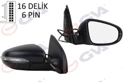 GVA 1075245 DIŞ DİKİZ AYNASI SAĞ GOLF 09> ELEKTRİKLİ ISITMALI SİNYALLİ KONVEKS 6 FİŞ VM- 6197EHPR