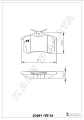 KALE 20961 152 34 ANS KD13 ARKA FREN BALATA RENAULT CLIO 05> KANGOO 01> LAGUNA 96> FLUENCE 09> MEGANE 96> CITROEN BERLINGO 99> C2 C3 C4 03> DS4 11> PEUGEOT 307 00> 308 07> PARTNER 96>VW POLO CLASSIC 95>01 GOLF III-IV-PA