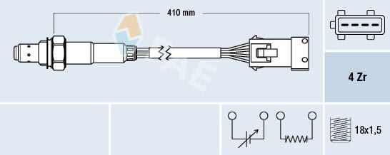 FAE 77432 OKSİJEN SENSÖRÜ ÖN 4FİŞLİ ASTRA G-ASTRA H-INSIGNIA A-VECTRA B-C-MERIVA A-ANTARA-CAPTIVA-AVEO-C2- C3-LACETTI-P206-P307-P308-PARTNER-BERLINGO-MGN-CLIO-LGN-TWNG-LOGAN-SANDERO 1.4-1.6-1.8-2.0