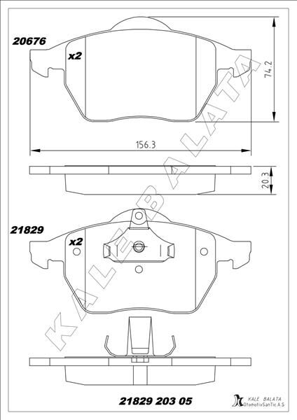 KALE 21829 203 05 ANS KD13 ÖN BALATA VECTRA B.2.0ı.2.5ı V6 96/7.03 SAAB 900 II 93/2.98 9.3 9.5 98-03