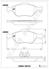 KALE 23604 188 05 ANS KD13 ÖN BALATA FIESTA 1.4TDCİ ABSLİ 00 > FUSION 02 > MAZDA 121 96 > MAZDA 2 03> GDB1419