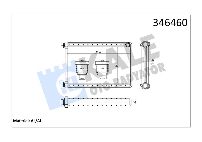 KALE 346460 KALORIFER RADYATORU BMW E87 E90 F26 F25 E84 E92 E91 E81