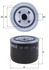 MAHLE OC312 YAG FILTRESI LAND ROVER FREELANDER I 20T2N L314