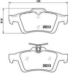 BREMBO P24148 ARKA BALATA FOCUS II CMAX 03> CONNECT 02> LAGUNA III 07> OPEL VECTRA C 02> SIGNUM 03> CITROEN C5 08> PEUGEOT P508 10>18