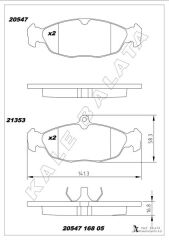 KALE 20547 168 05 ANS KD13 ÖN BALATA ASTRA F-CORSA A B -VECTRA A-TIGRA- 94-00 COMBO 1.4-1.6i-1.7 D 92-00 GDB1040