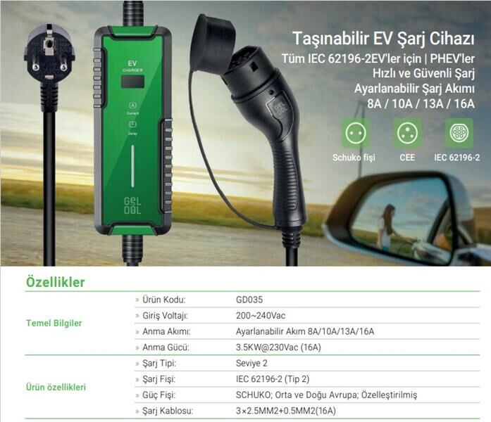 AUTEL GD035 3.5 KW TAŞINABİLİR ŞARJ CİHAZI