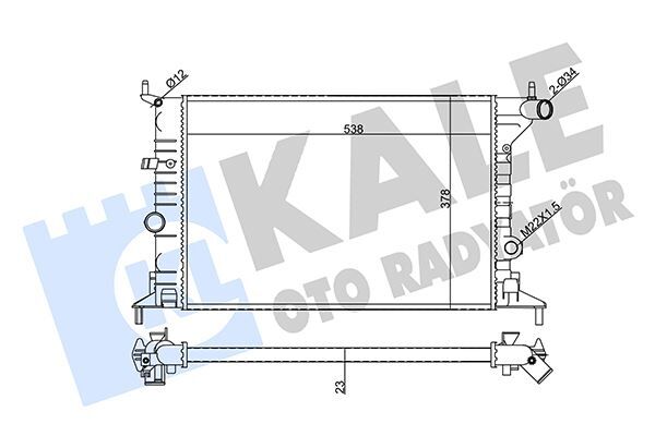 KALE 355060 SU RADYATÖRÜ OPEL VECTRA B 1.6-1.8-2.0 16V 95<03 AT MEKANİK 24MM