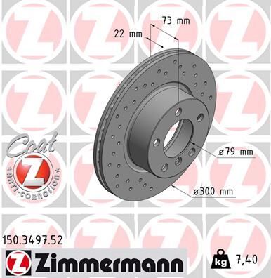 ZIMMERMANN 150.3497.52 FREN DISKI ON BMW F20 F21 F30 F31 F34 F32 F33 F36 DELIKLI