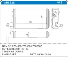 ZENON FI2601 KALORİFER RADYATÖRÜ FIAT TEMPRA 95>01 TİPO 95>01 ALFA ROMEO 145 95>01 146 94>01 155 92>97