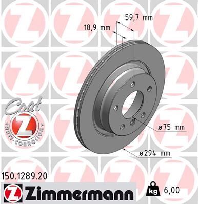 ZIMMERMANN 150.1289.20 FREN DISKI ARKA BMW E46